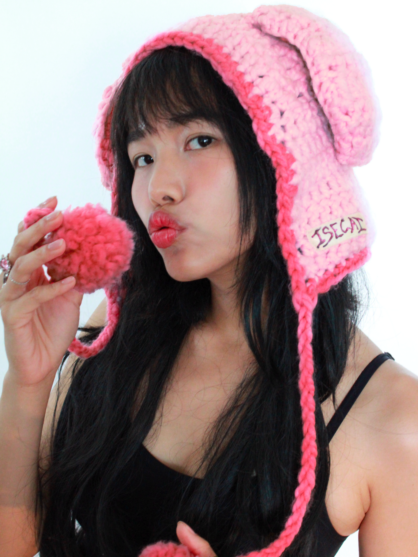 Pom Pom Bunny Hat