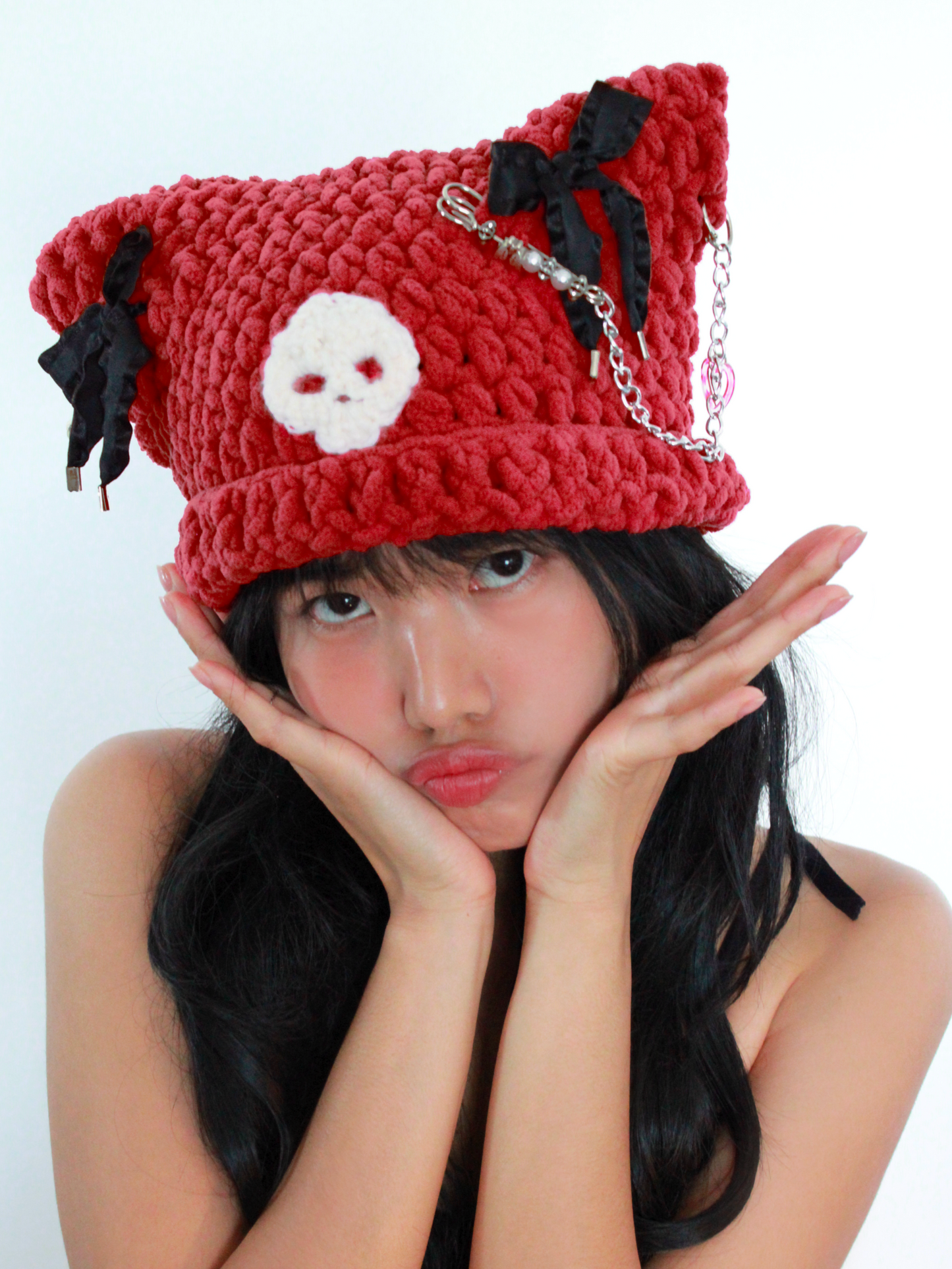 Red Skull Cat Hat